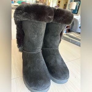 Kohls suede and faux fur lined boots